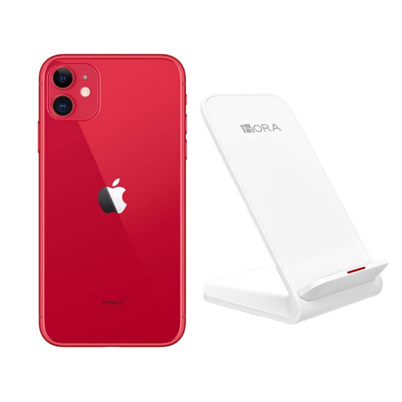 Foto 1 | Celular iPhone 11 64gb color Rojo Reacondicionado + Base Cargador