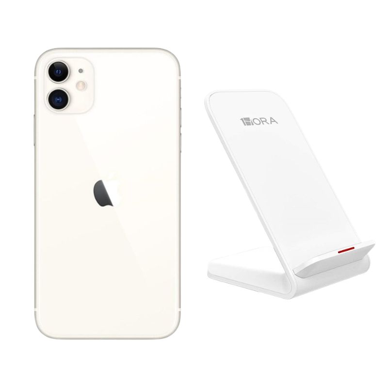 Celular iPhone 11 64gb color Blanco Reacondicionado + Base Cargador