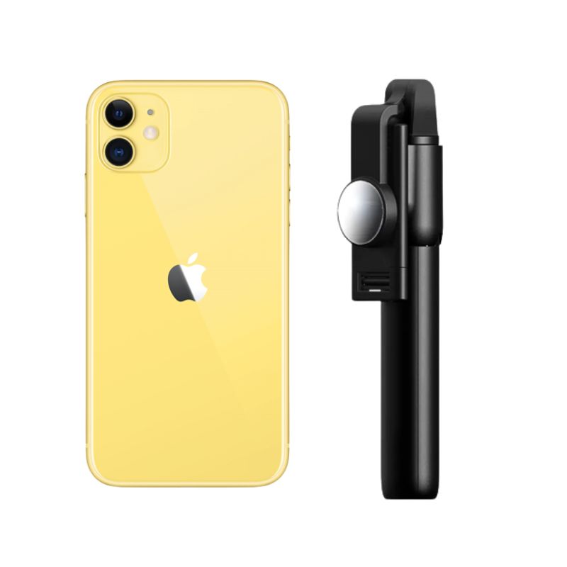 Foto 1 | Celular iPhone 11 64gb color Amarillo Reacondicionado + Bastón Bluetooth