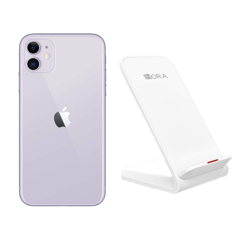 Celular iPhone 11 64gb color Morado Reacondicionado + Base Cargador