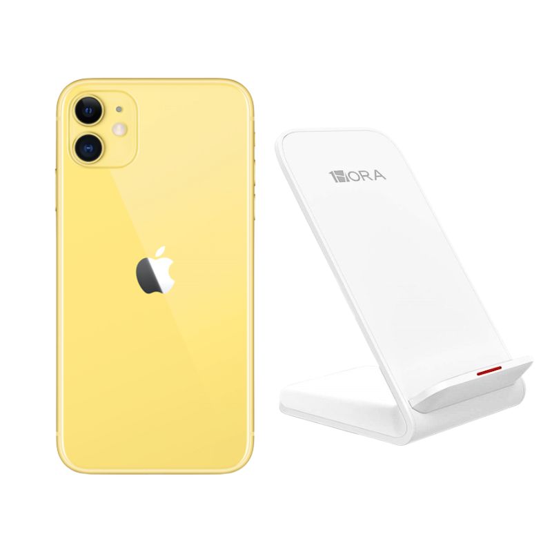 Foto 2 pulgar | Celular iPhone 11 64gb color Amarillo Reacondicionado + Base Cargador