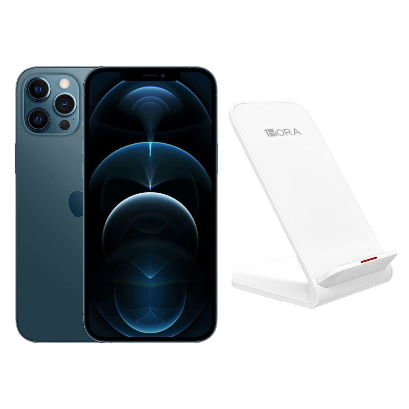 Celular iPhone 12 Pro Max 128gb color Azul Reacondicionado + Base Cargador
