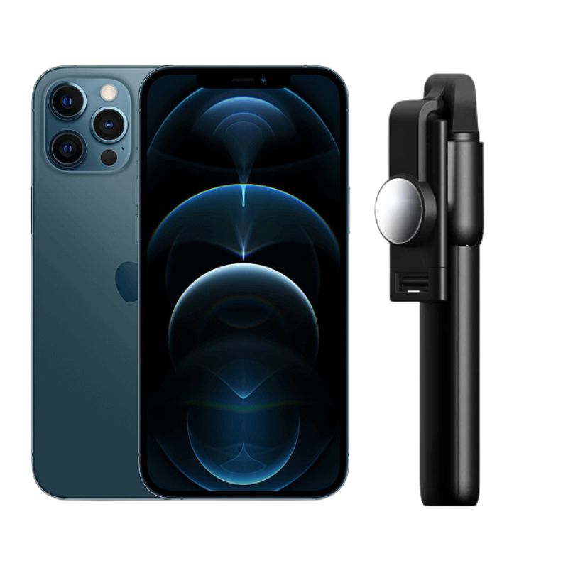 Celular IPhone 12 Pro Max 128gb color Azul Reacondicionado + Bastón Bluetooth