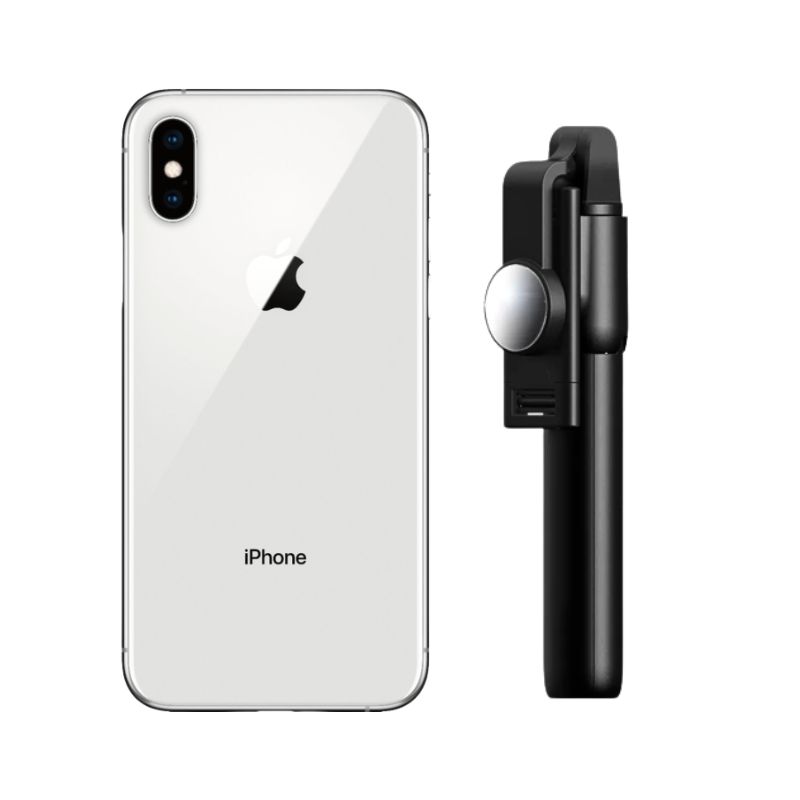 Celular iPhone X 64gb color Plata Reacondicionado + Bastón Bluetooth