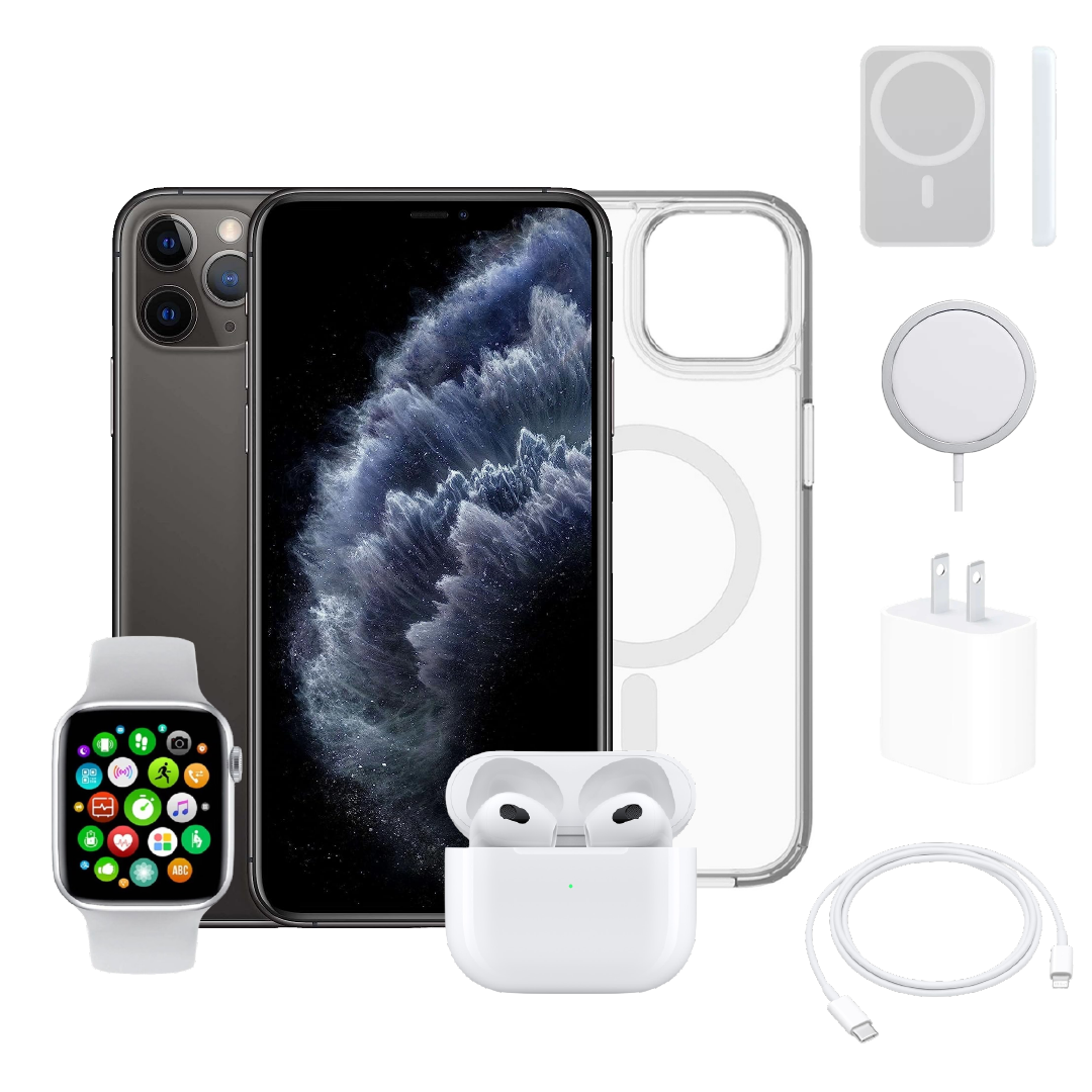 Foto 2 pulgar | Celular Apple iPhone 11 Pro Gris Espacial 64 GB Reacondicionado + Accesorios