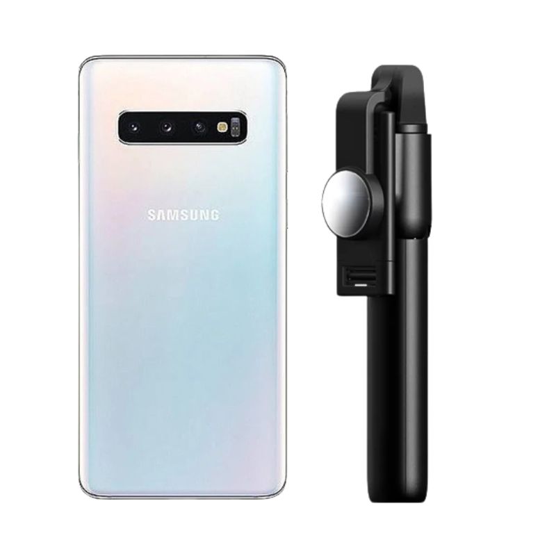 Foto 2 pulgar | Celular Samsung S10 Plus 128gb Blanco Reacondicionado + Bastón Bluetooth