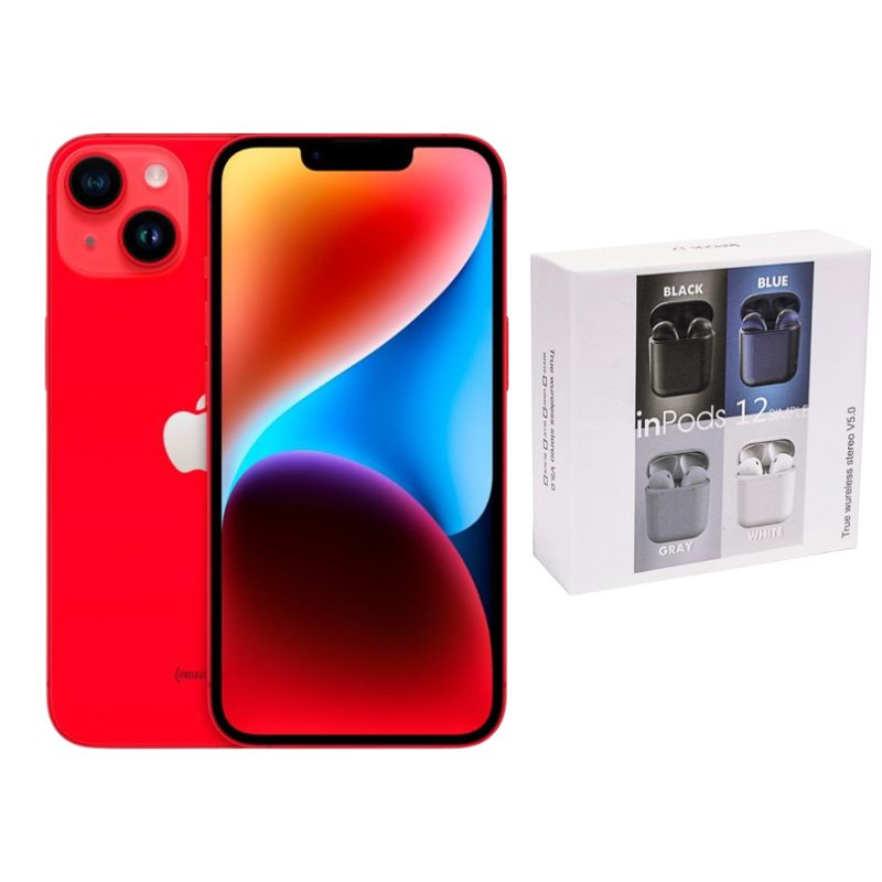 iPhone 14 128gb Rojo E-sim Reacondicionado + Audífonos Genéricos