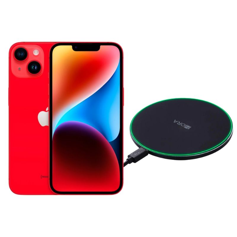 iPhone 14 128gb Rojo E-sim Reacondicionado + Cargador Genérico