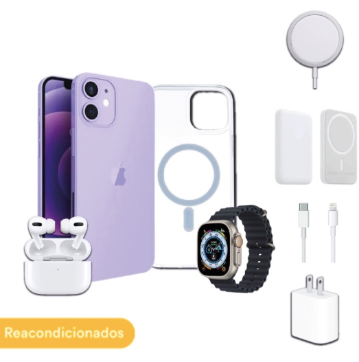 Foto 2 pulgar | Iphone 12 64gb Morado + Todo Accesorios