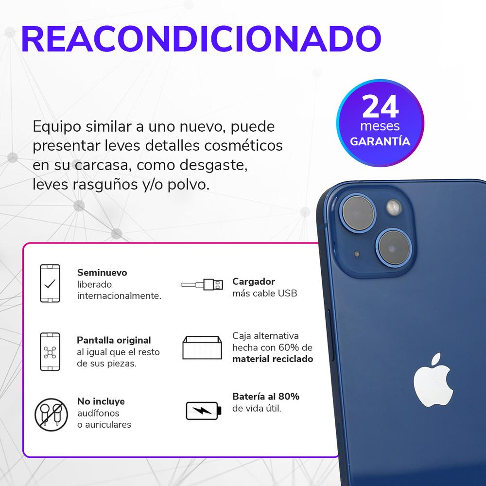 Foto 7 pulgar | Apple Iphone 13, 128gb, Medianoche (reacondicionado Grado A)