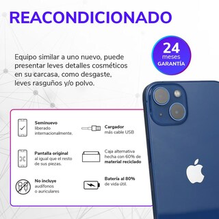 Foto 6 | Apple Iphone 13, 128gb, Medianoche (reacondicionado Grado A)