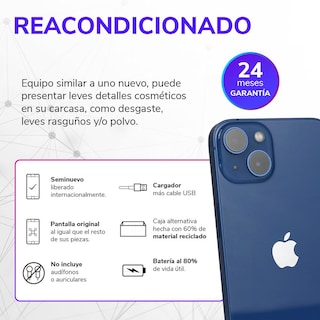 Foto 6 | Apple Iphone 13, 128gb, Blanco Estelar (reacondicionado)