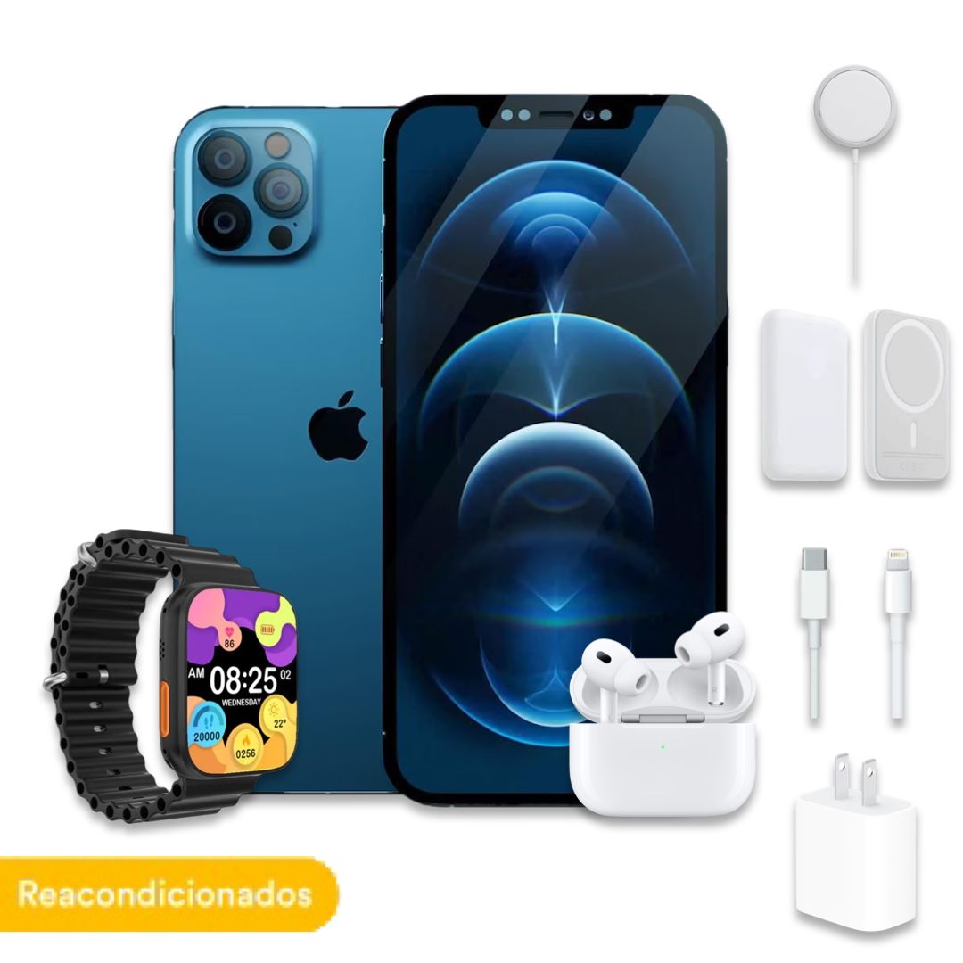 Iphone 12 Pro Max 128gb Reacondicionado Azul + Accesorios $11,499