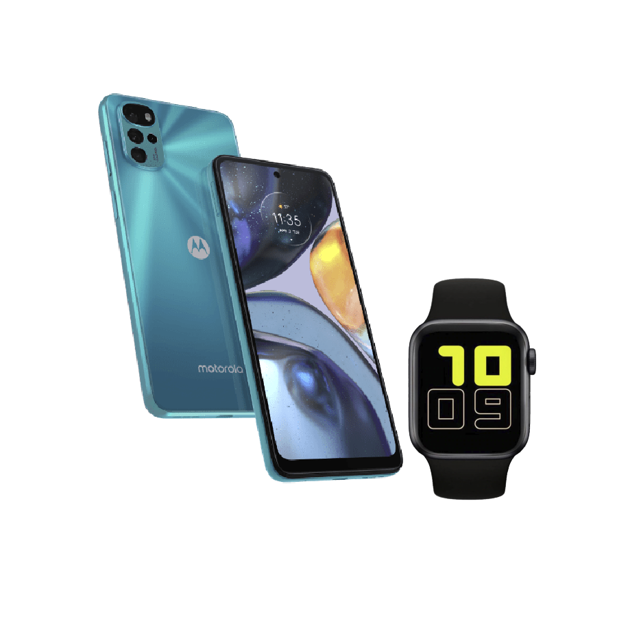 Celular Motorola G22 4/128gb Azul Reacondicionado más Smartwatch T500