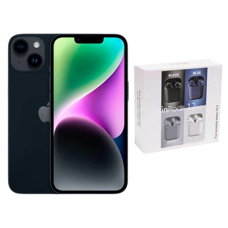 Iphone 14 Plus 128gb Negro E-sim Reacondicionado (chip) + Audífonos Genéricos