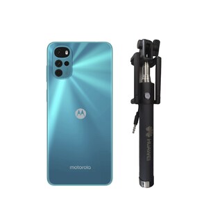 Foto 3 | Celular Motorola G22 4/128gb Azul Reacondicionado + Selfie Stick