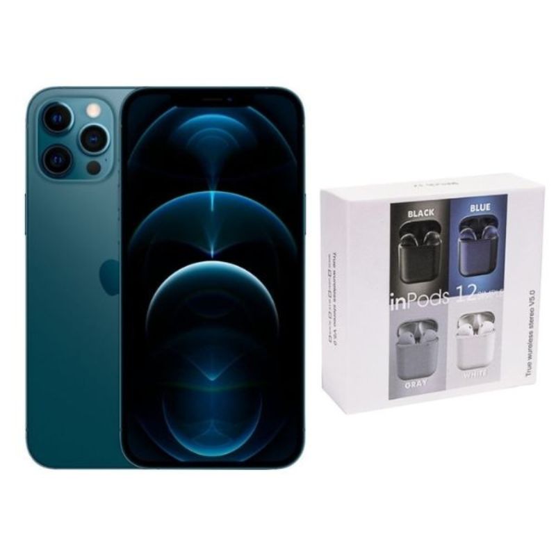 Iphone 12 Pro Max 128gb Azul Reacondicionado + Audífonos Genéricos