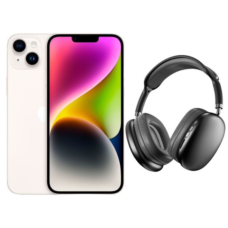 Foto 1 | Iphone 14 128gb Blanco E-sim Reacondicionado + Diadema Generica