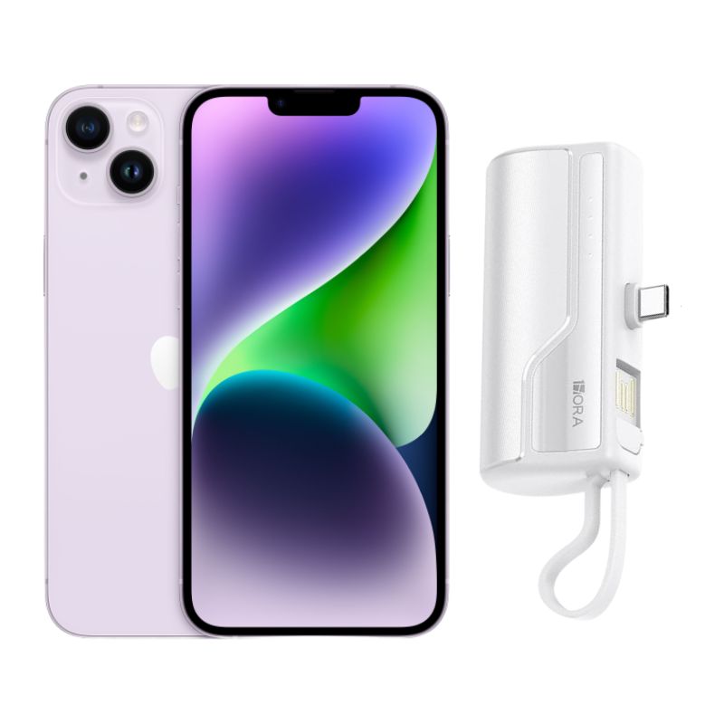 Iphone 14 128gb Lila E-sim Reacondicionado + Mini Batería Portátil