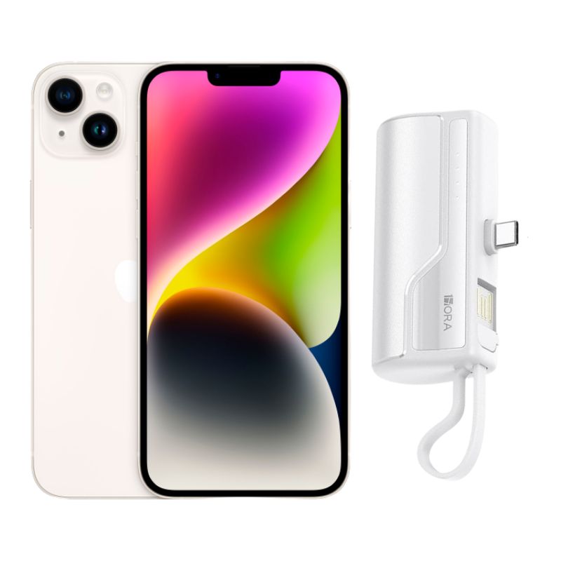 Iphone 14 128gb Blanco E-sim Reacondicionado + Mini Batería Portátil