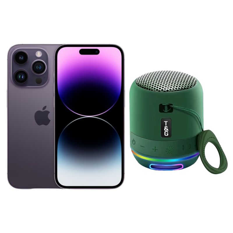 Foto 2 pulgar | Iphone 14 Pro 128gb Morado E-sim Reacondicionado + Mini Bocina