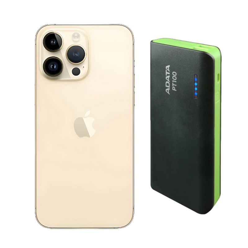 Foto 2 pulgar | Iphone 14 Pro 128gb Dorado E-sim Reacondicionado + Power Bank 10,000mah