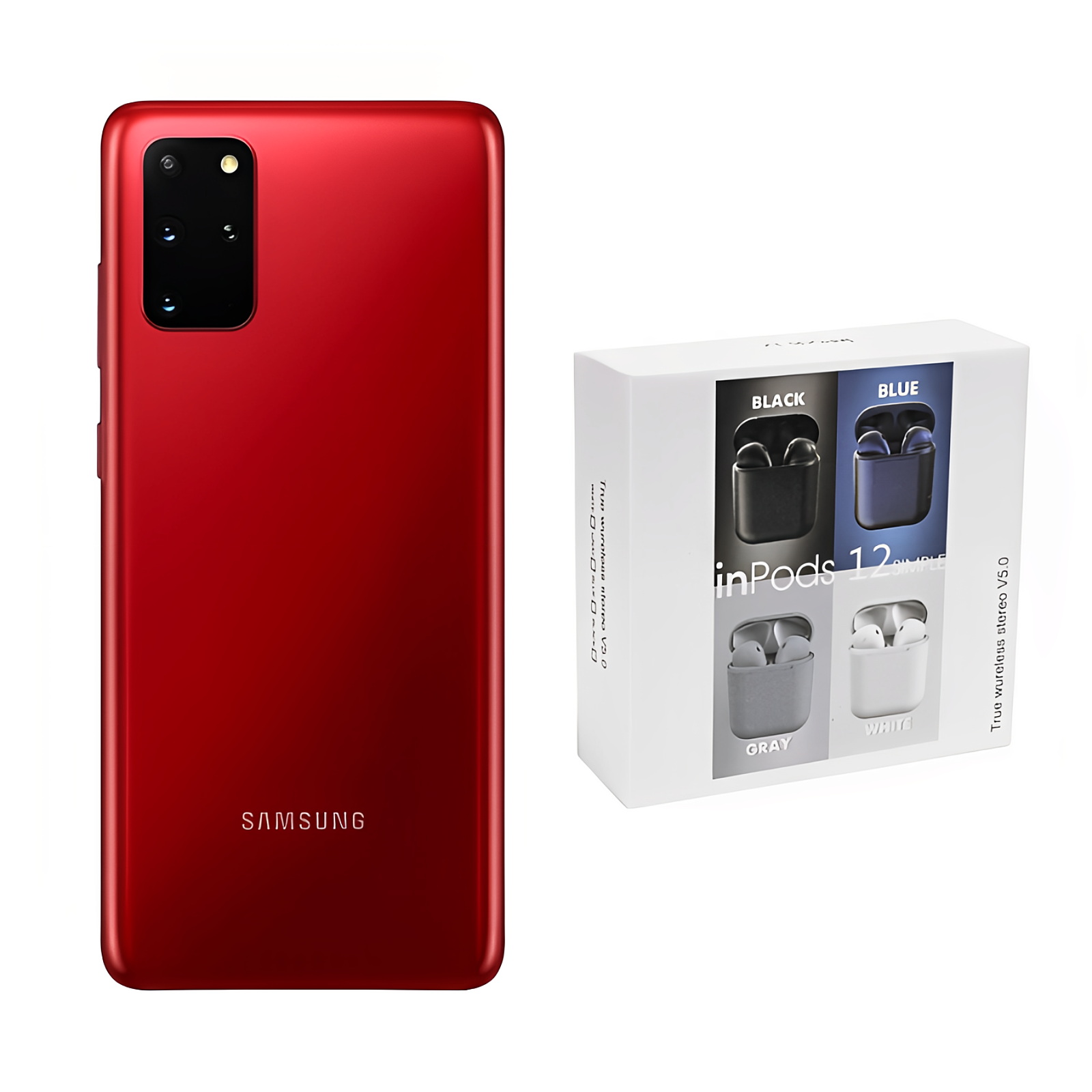 Foto 1 | Galaxy S20 Plus 256gb Rojo Reacondicionado + Audífonos Genéricos