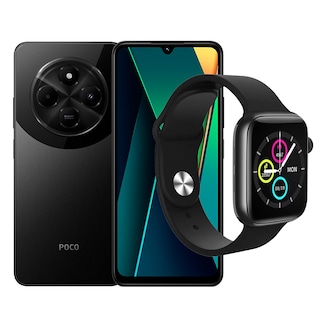 Foto 1 | Bundle Poco C75 8/256 GB Negro Dual Sim+ Smartwatch T500