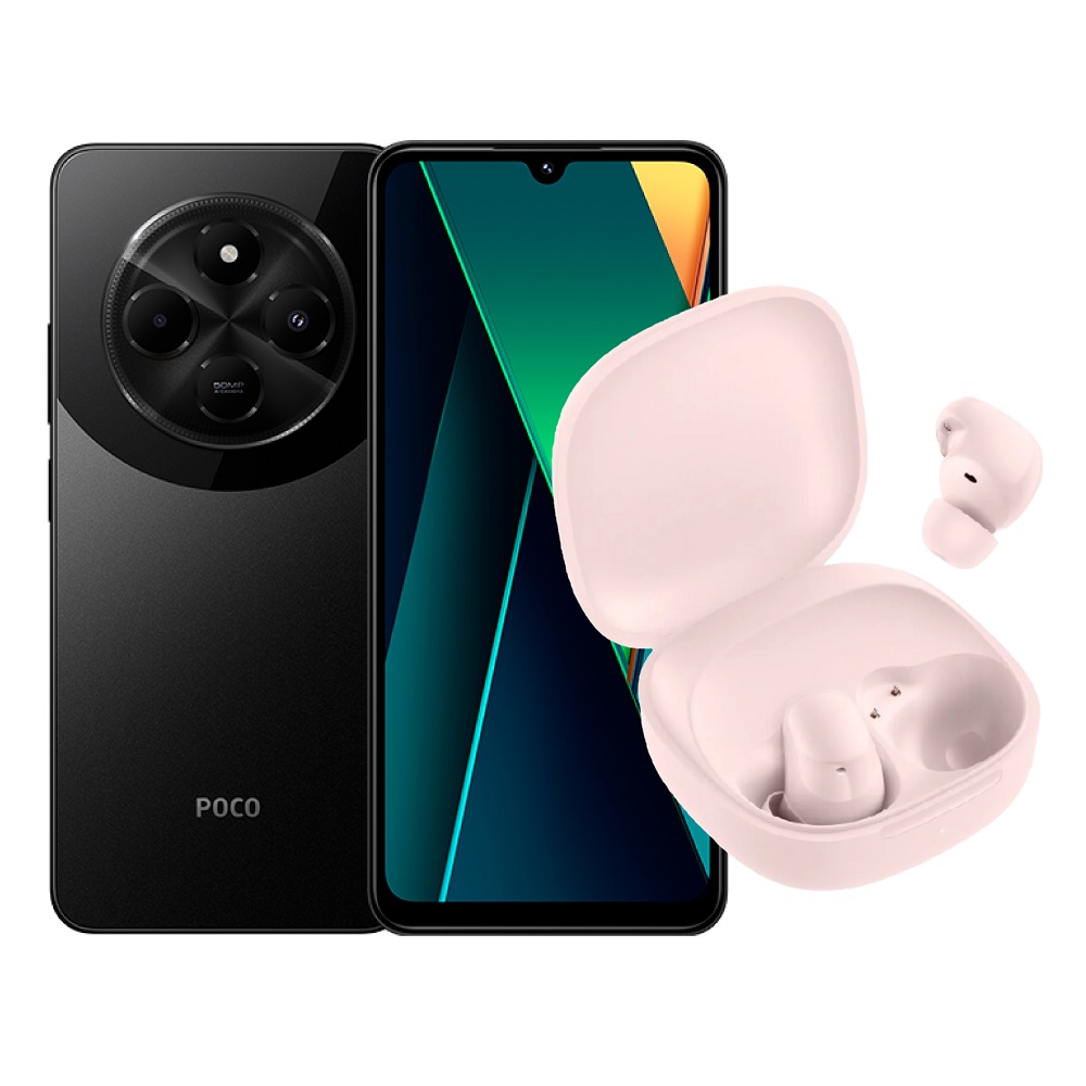 Bundle Poco C75 8/256 GB Negro Dual Sim+buds 6 Play Rosa