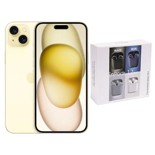 Foto 1 | Iphone 15 128gb Amarillo E-sim Reacondicionado + Audífonos Genéricos