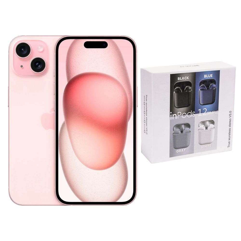 Foto 2 pulgar | Iphone 15 128gb Rosa Chip Reacondicionado + Audífonos Genéricos