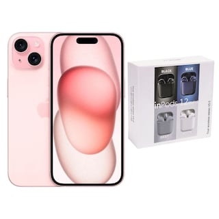 Foto 1 | Iphone 15 128gb Rosa Chip Reacondicionado + Audífonos Genéricos
