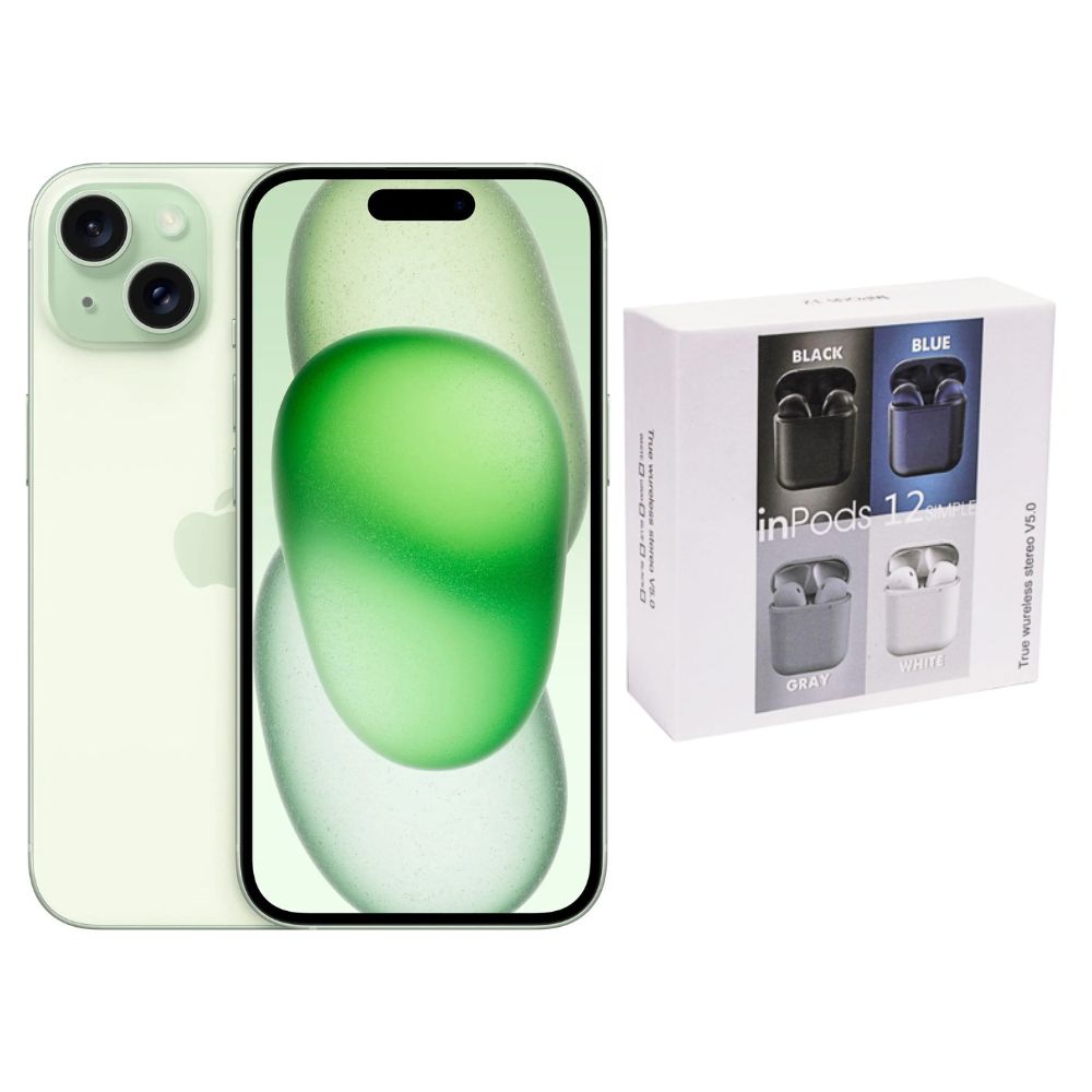 Foto 2 pulgar | Iphone 15 128gb Verde E-sim Reacondicionado + Audífonos Genéricos
