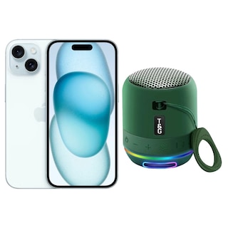Foto 1 | Iphone 15 128gb Azul Chip Reacondicionado + Mini Bocina