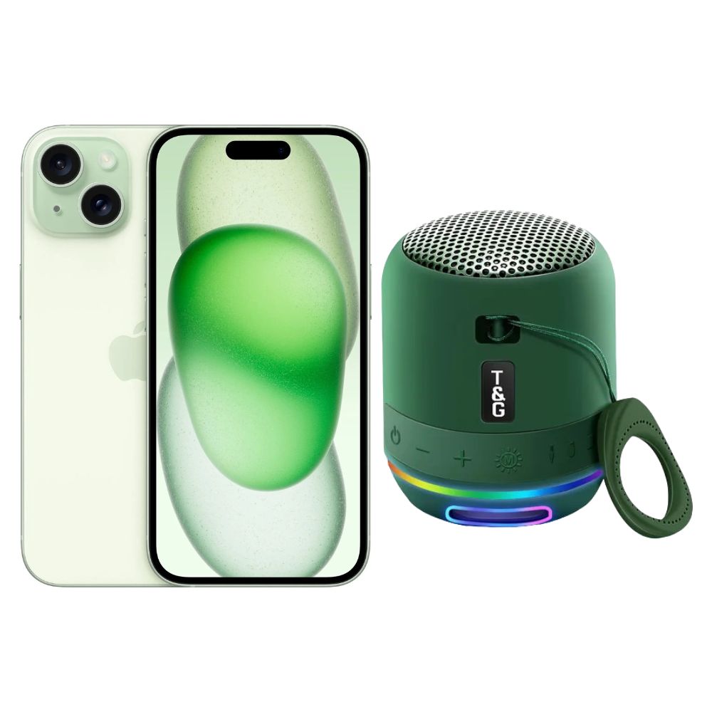 Foto 1 | Iphone 15 128gb Verde E-sim Reacondicionado + Mini Bocina