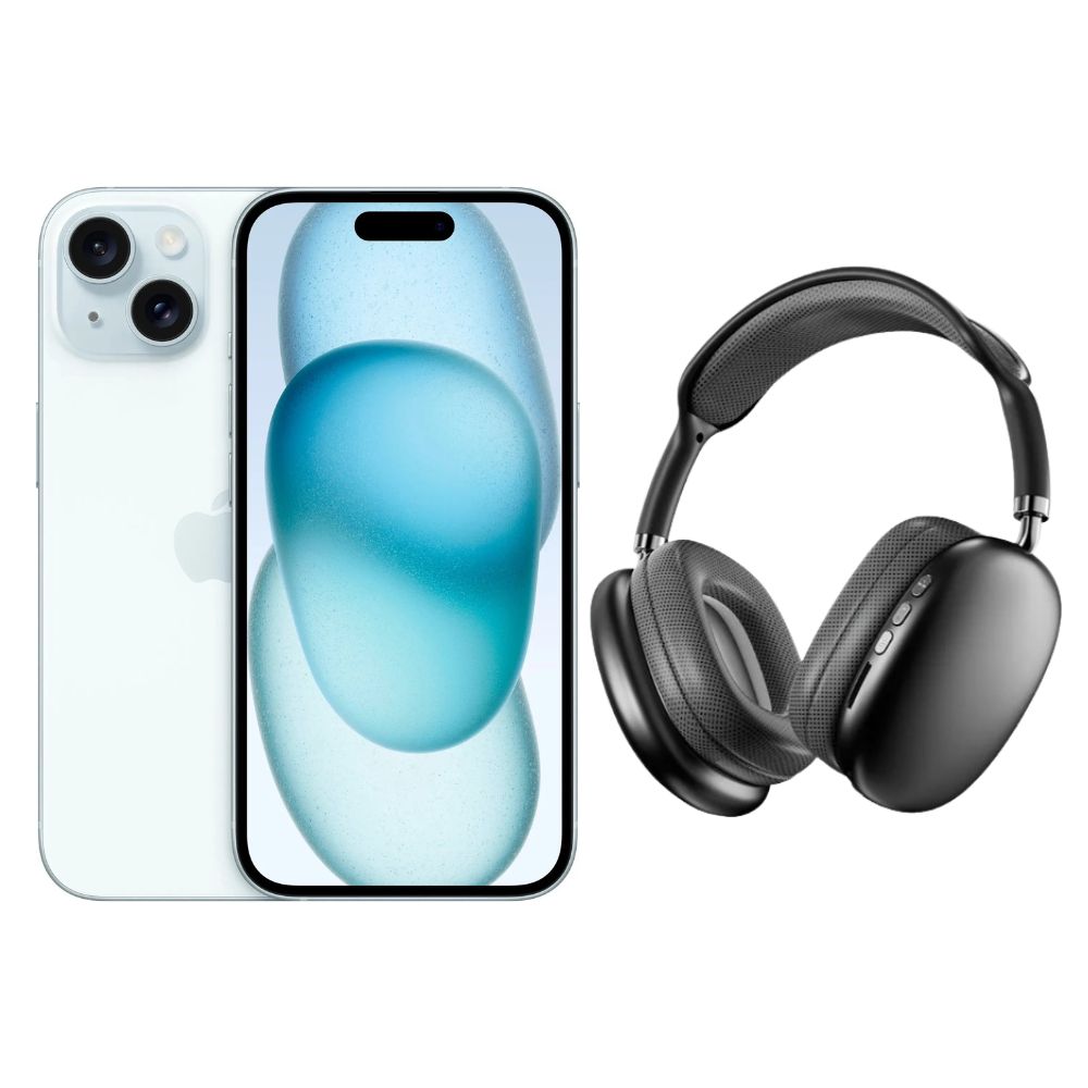 Iphone 15 128gb Azul E-sim Reacondicionado + Diadema Genérica