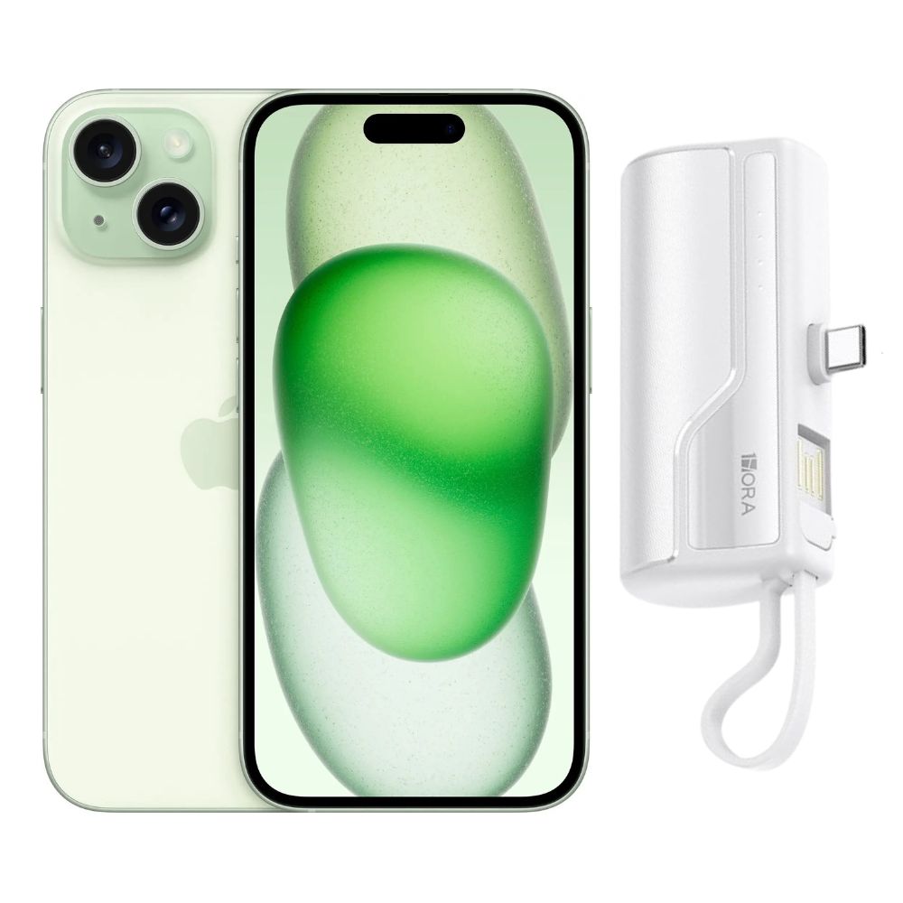 Iphone 15 128gb Verde E-sim Reacondicionado + Mini Power Bank