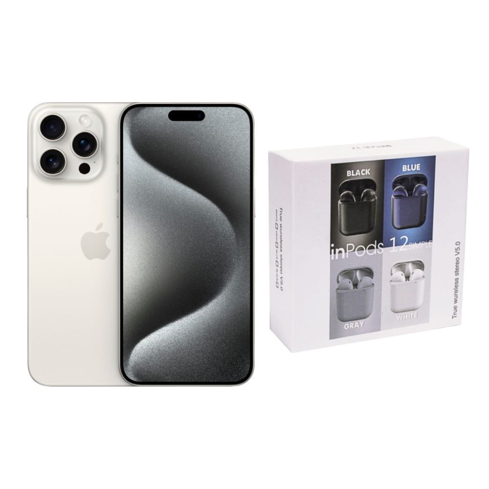 Foto 2 pulgar | Iphone 15 Pro 128gb Blanco E-sim Reacondicionado + Audífonos Genéricos