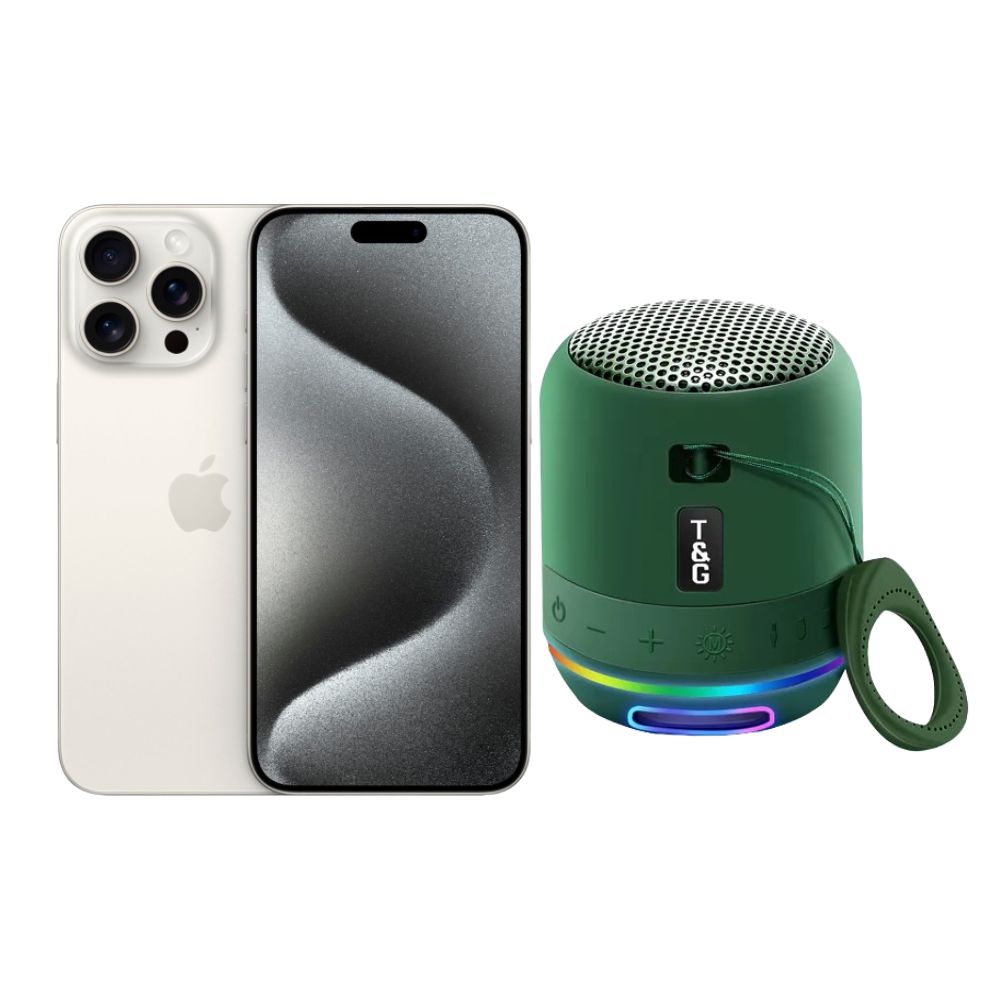 Iphone 15 Pro 128gb Blanco E-sim Reacondicionado + Mini Bocina