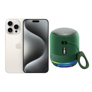 Foto 1 | Iphone 15 Pro 128gb Blanco E-sim Reacondicionado + Mini Bocina