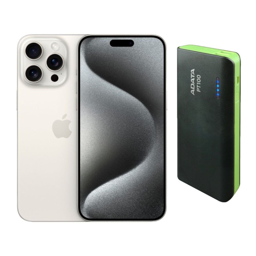 Foto 2 pulgar | iPhone 15 Pro 128gb Blanco Chip Reacondicionado + Power Bank 10,000mah