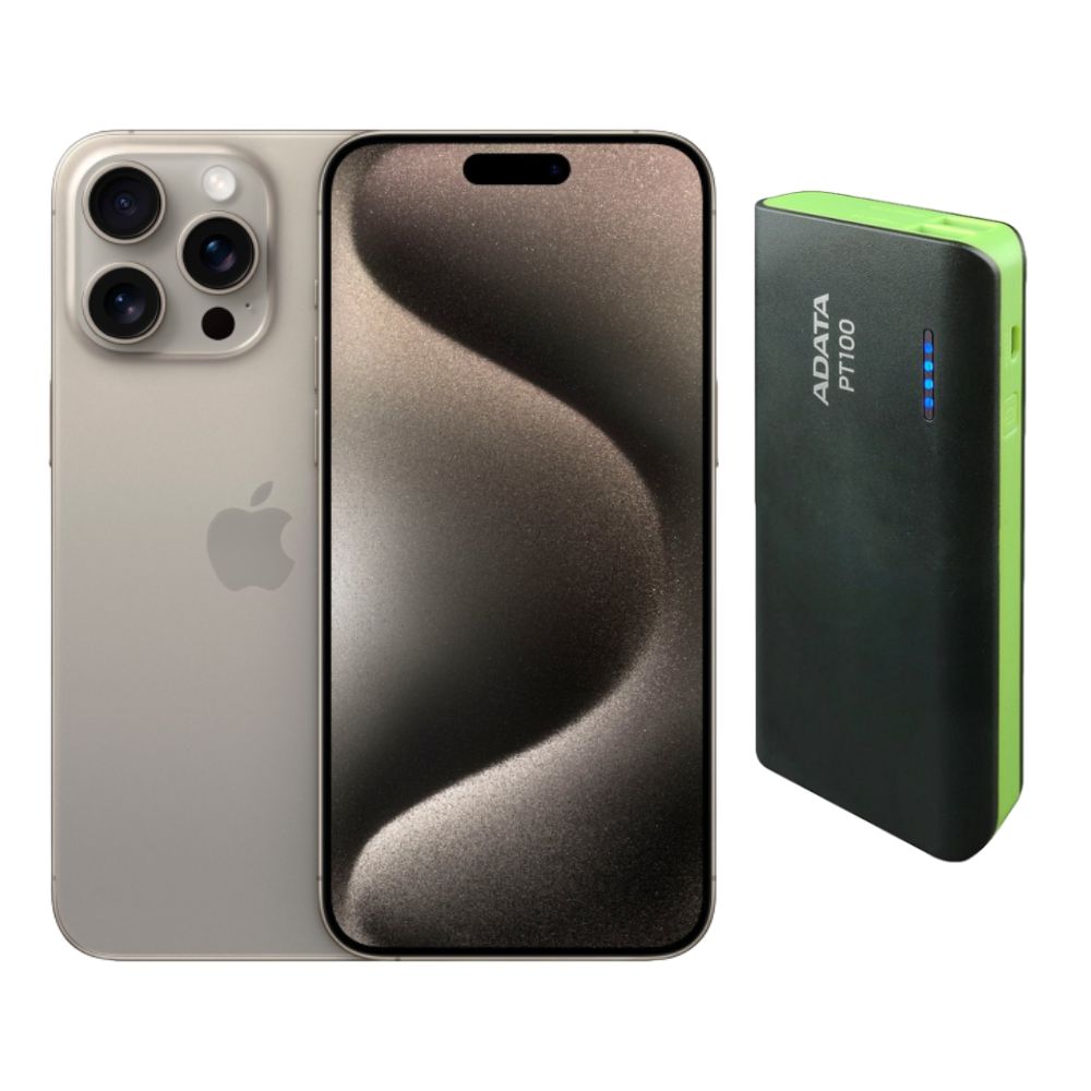 Foto 1 | iPhone 15 Pro 128gb Natural Chip Reacondicionado + Power Bank 10,000mah