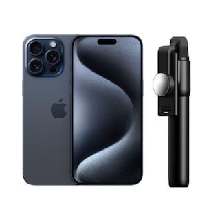 Foto 1 | iPhone 15 Pro 128gb Azul Chip Reacondicionado + Baston Bluetooth