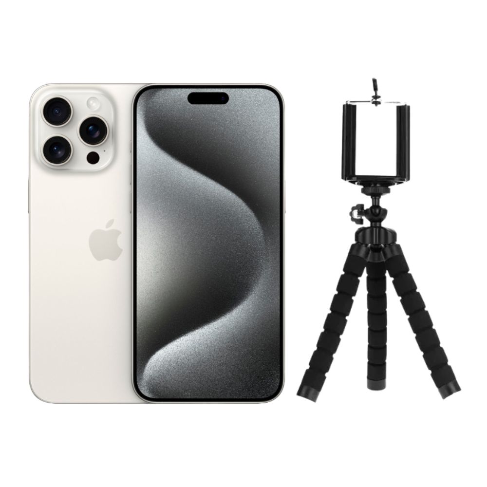 Foto 2 pulgar | iPhone 15 Pro 128gb Blanco Chip Reacondicionado + Tripode