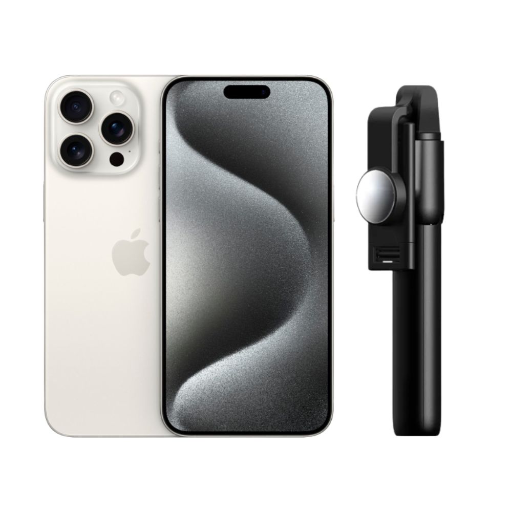 Foto 2 pulgar | iPhone 15 Pro 128gb Blanco Chip Reacondicionado + Baston Bluetooth