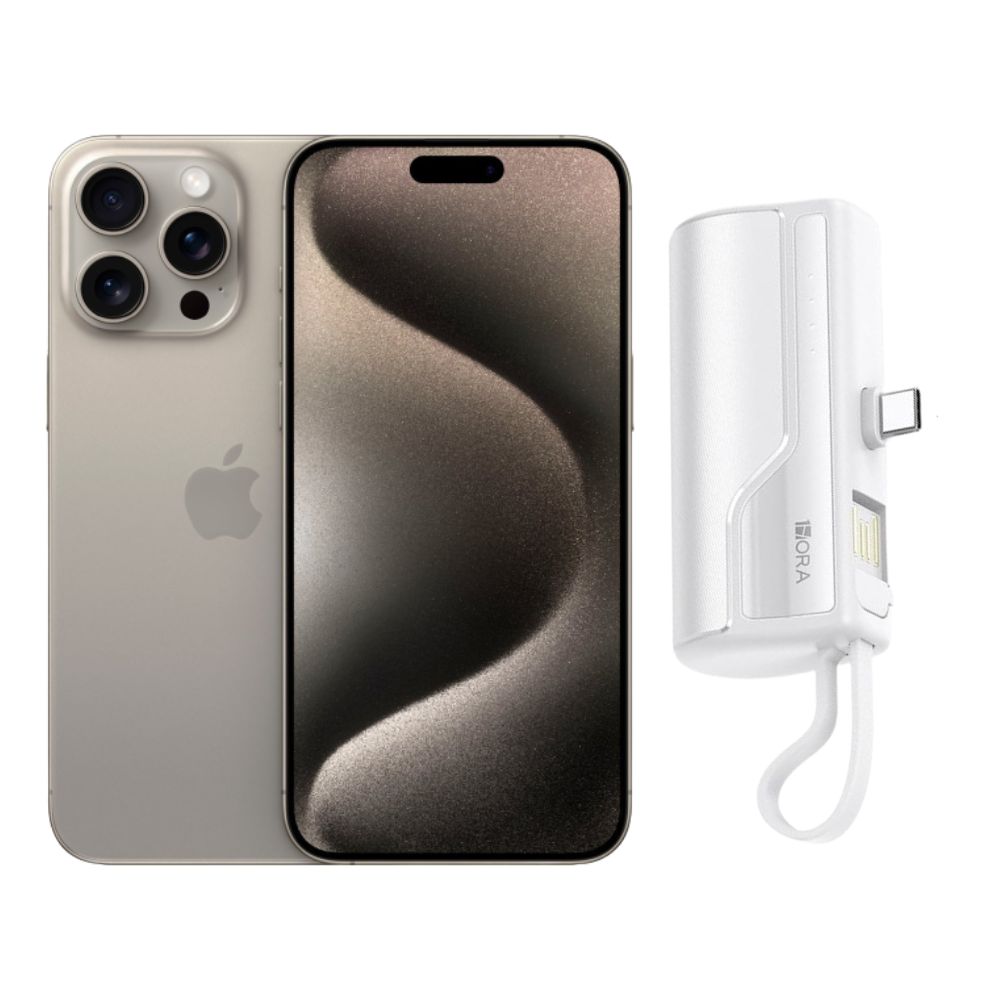 Foto 2 pulgar | Iphone 15 Pro 128 gb Natural Chip + Mini Power Bank Reacondicionado