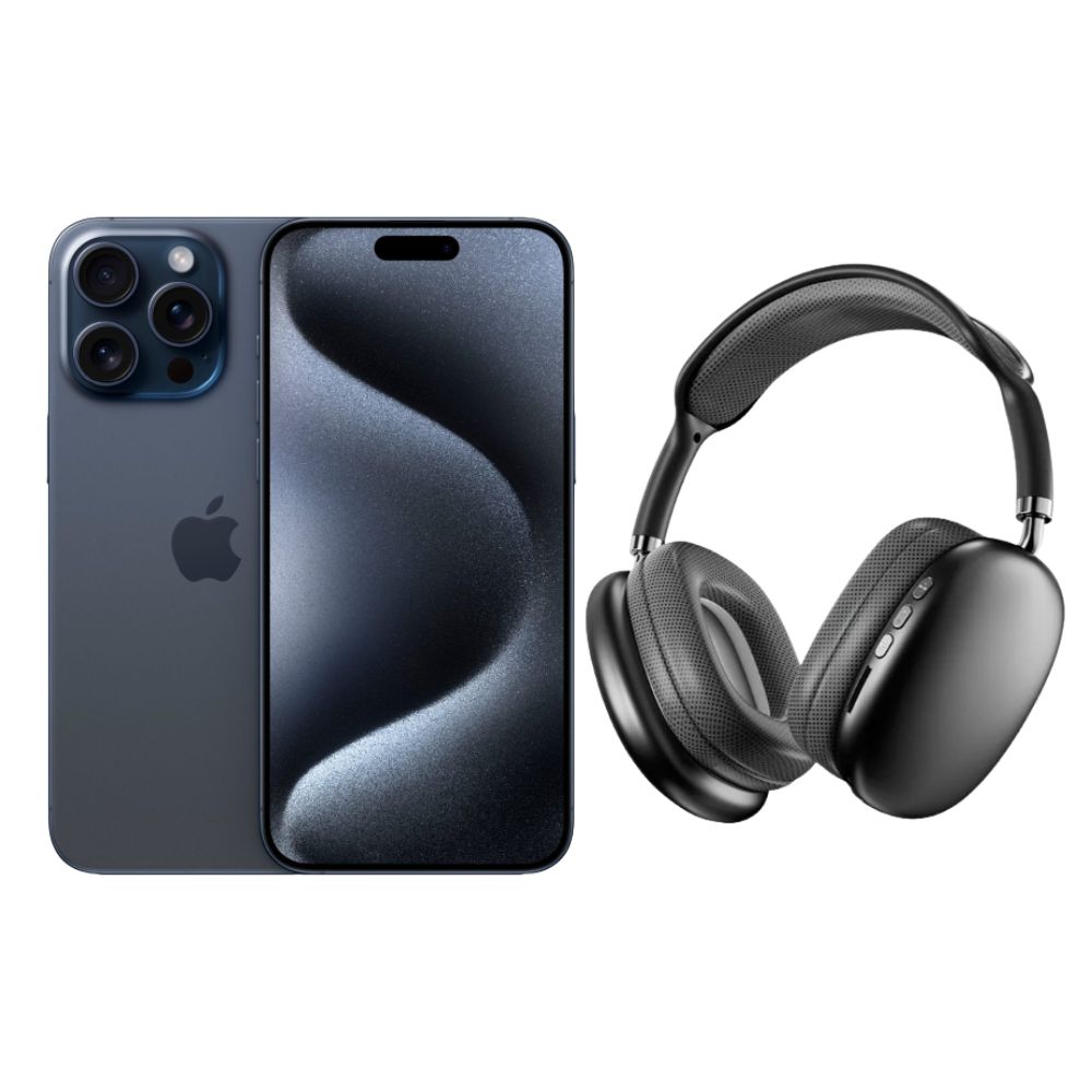 Foto 1 | iPhone 15 Pro 128gb Azul Chip Reacondicionado + Diadema Genérica