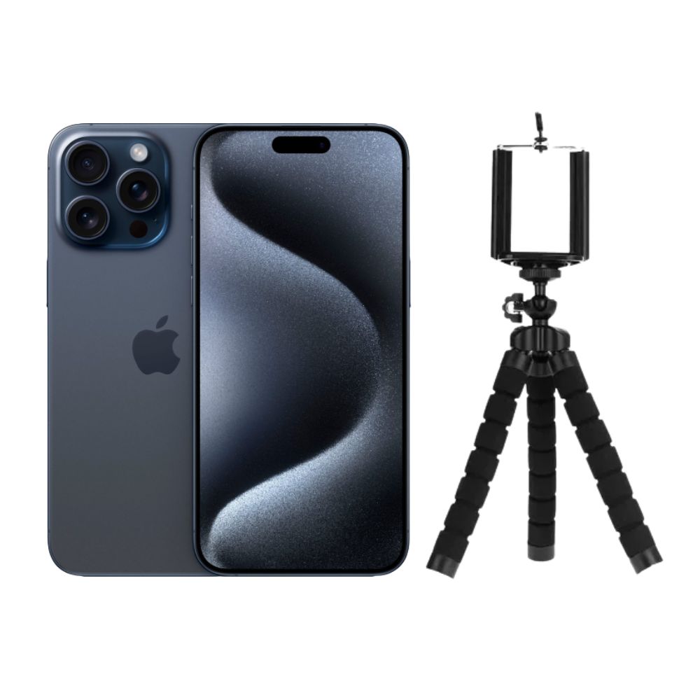 Foto 1 | iPhone 15 Pro 128gb Azul Chip Reacondicionado + Tripode