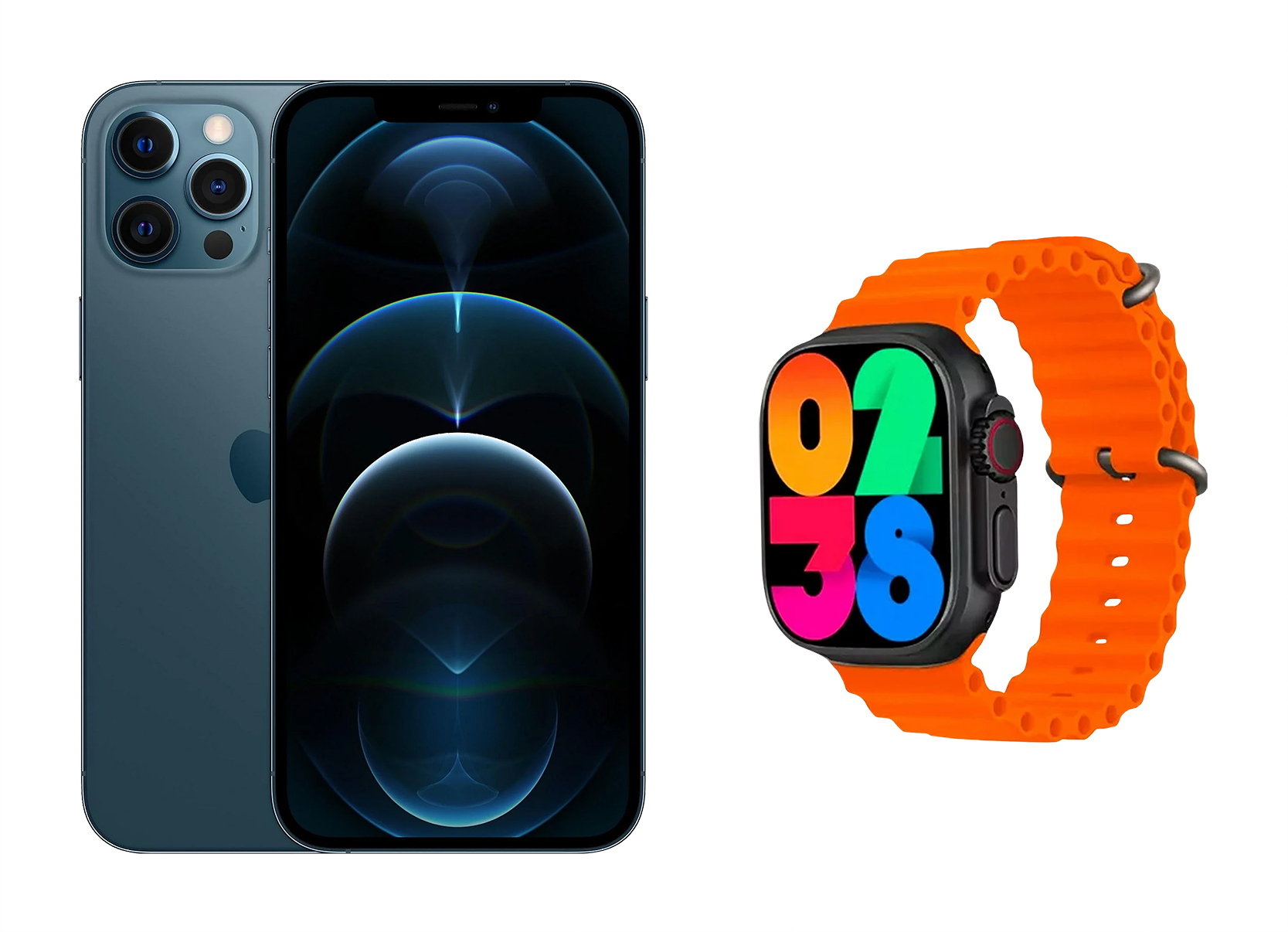 Foto 2 pulgar | iPhone 12 Pro Max 128gb Azul Reacondicionado + Smartwatch