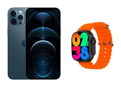 Foto 1 | iPhone 12 Pro Max 128gb Azul Reacondicionado + Smartwatch